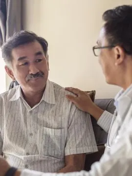 Doctor connecting with patient